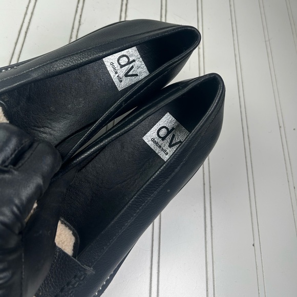 Dolce Vita Black Leather Shearling Loafers Women’s Size 8 - Picture 8 of 9